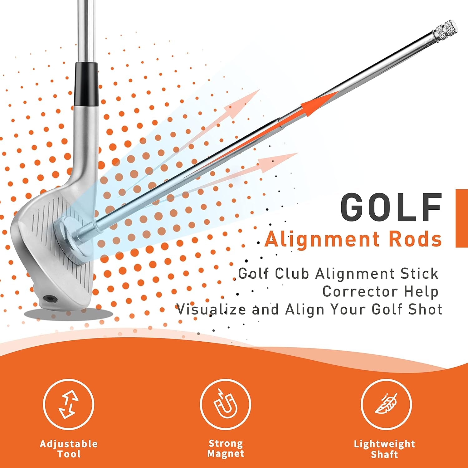 Golf Alignment Rods, Golf Swing Trainer Aid Golf Club Alignment Stick Corrector Help Visualize and Align Your Golf Shot Golf Alignment Aids