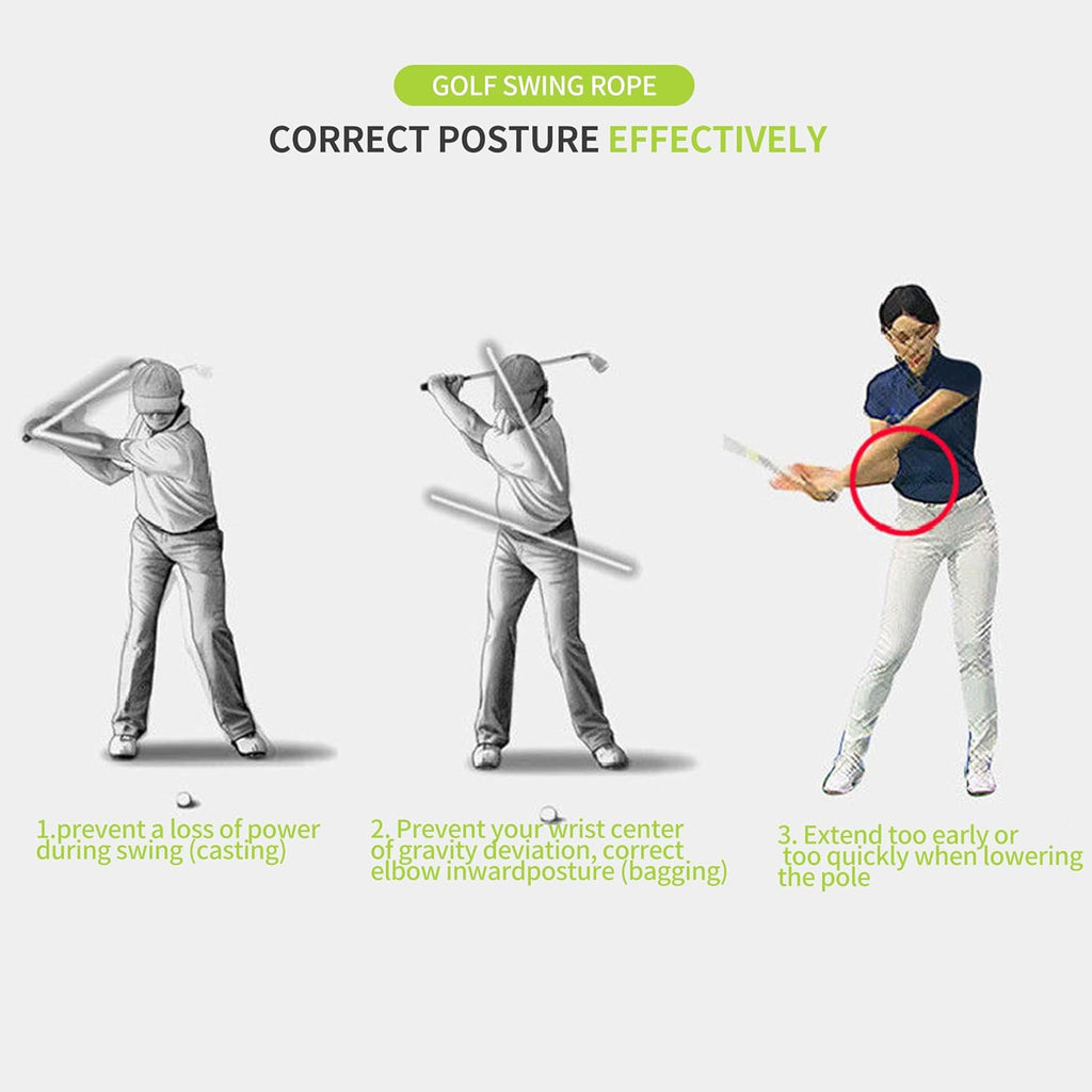 Golf Swing Training Aid for Warmup Posture Corrector Golf Swing Rope Trainer for Arm Strength,Golf Swing Trainer Improve Speed Temple,Golf Training Equipment for Golf Practice for Beginner