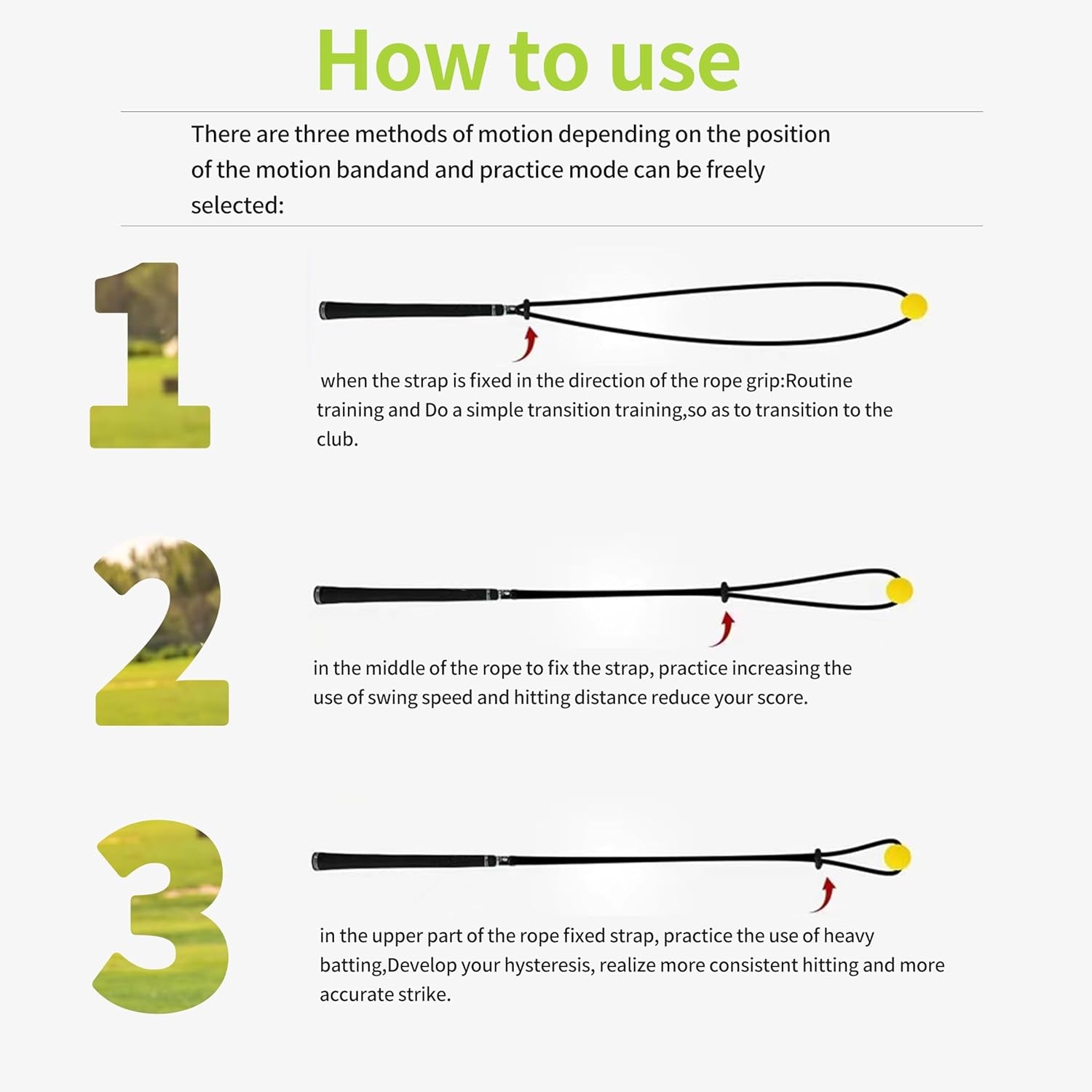 Golf Swing Training Aid for Warmup Posture Corrector Golf Swing Rope Trainer for Arm Strength,Golf Swing Trainer Improve Speed Temple,Golf Training Equipment for Golf Practice for Beginner