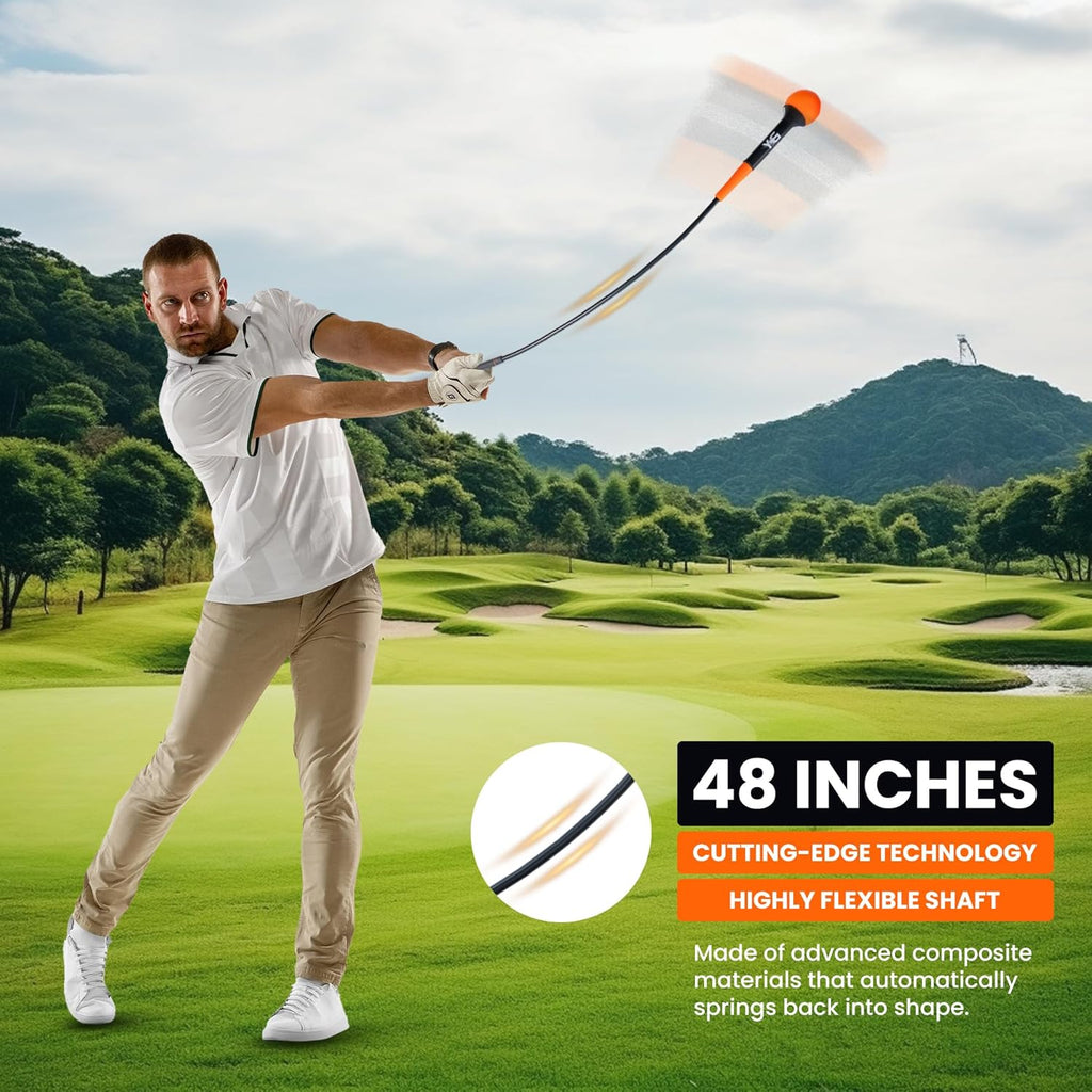 48" Golf Swing Trainer - Golf Swing Training Aid with Removable Golf Grip Trainer Golf Practice Equipment and Essential Golf Training Aid Weighted Golf Swing Trainer W/Golf Grip Training Aid