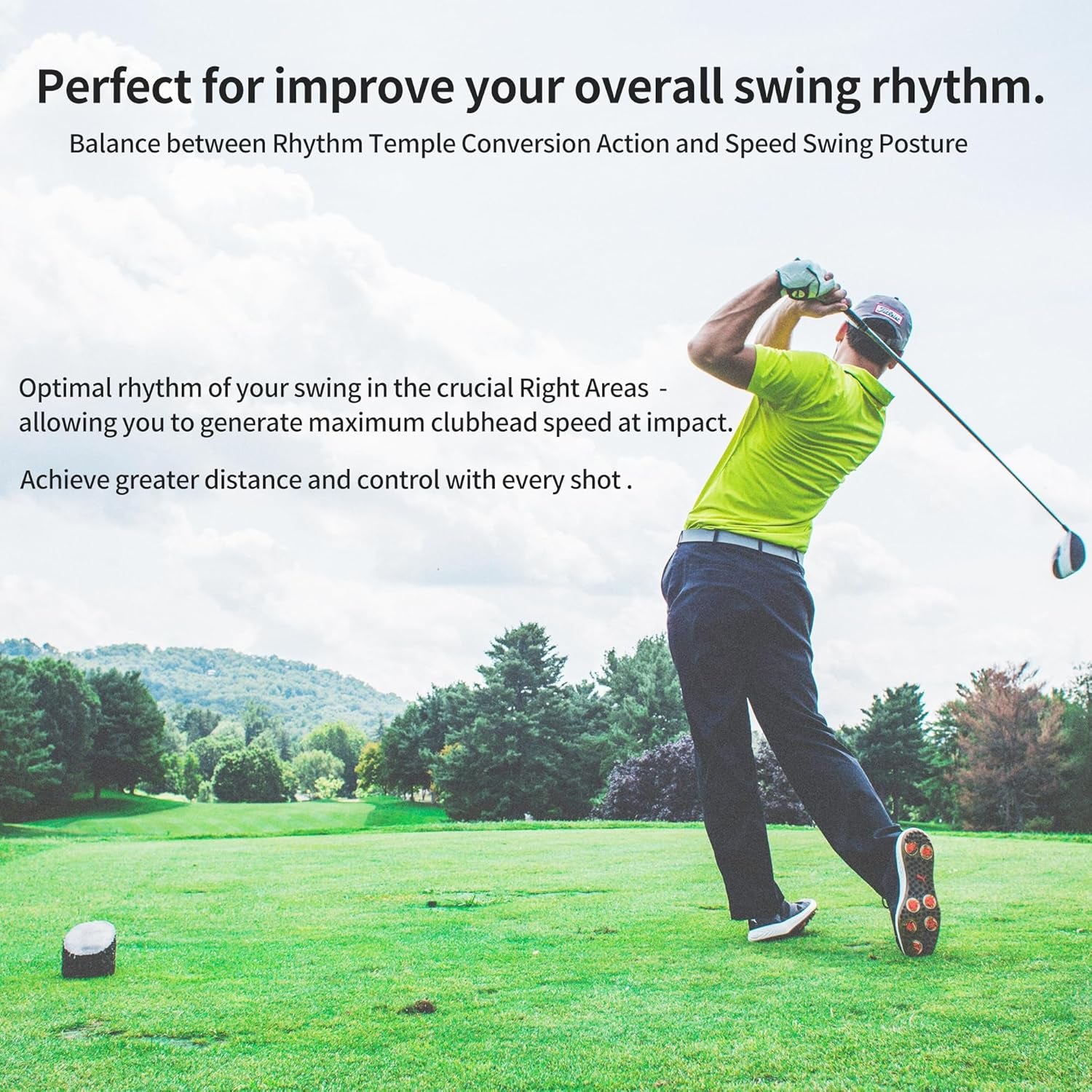 Golf Swing Training Aid for Warmup Posture Corrector Golf Swing Rope Trainer for Arm Strength,Golf Swing Trainer Improve Speed Temple,Golf Training Equipment for Golf Practice for Beginner