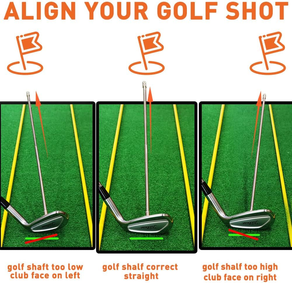 Golf Alignment Rods, Golf Swing Trainer Aid Golf Club Alignment Stick Corrector Help Visualize and Align Your Golf Shot Golf Alignment Aids